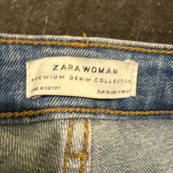 Zara Woman Premium Denim Women's Skinny Jeans Distressed Raw Hem Lt Wash Size 2 - Picture 13 of 16